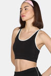 Zelocity Medium Impact Super Soft Sports Bra with Removable Padding - Jet Black — thumbnail 3
